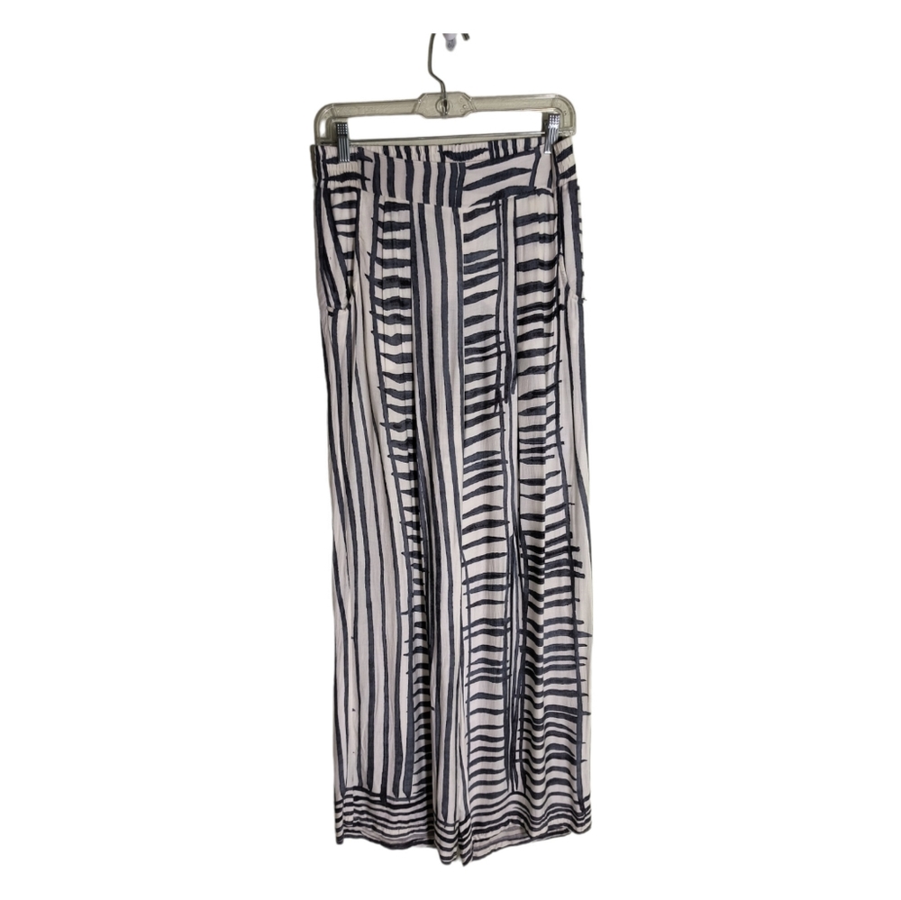 Miraclebody Petra Gray and White super soft wide leg pants with pockets sz S